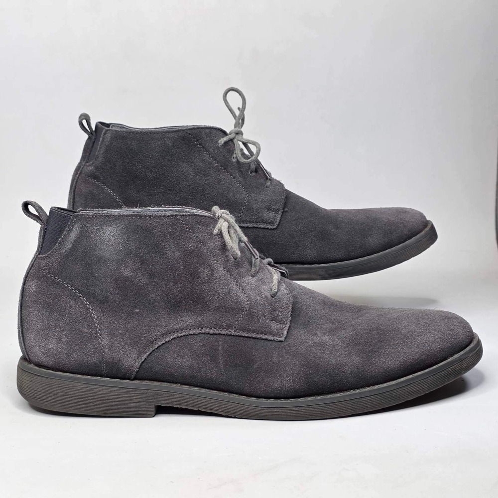 Bruno Marc New York Chukka Boots Men's Size 12 Gray Suede Lace Up Desert Shoes
